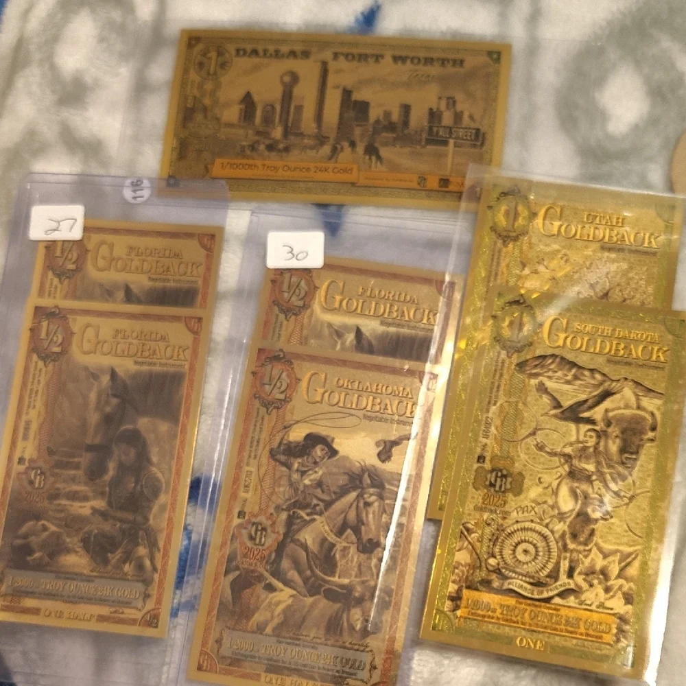 Goldback Collectible Note Set - Metallic Gold Design - Picture 4 of 12